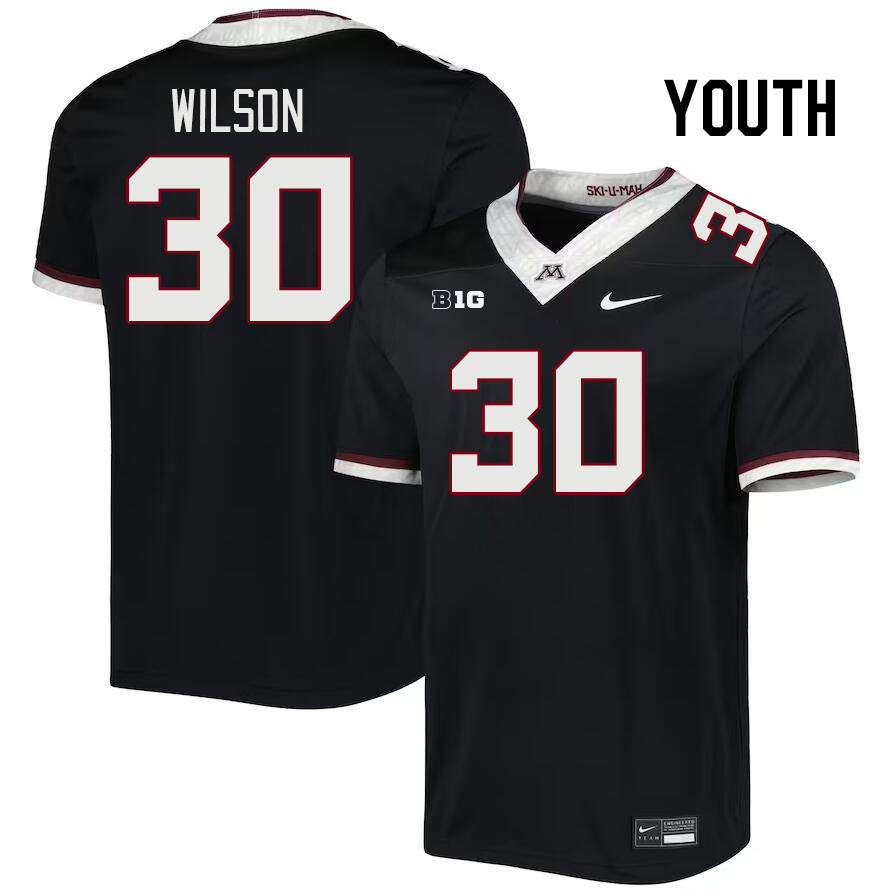 Youth #30 Drew Wilson Minnesota Golden Gophers College Football Jerseys Stitched Sale-Black